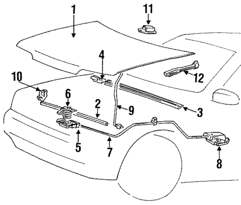 Hood & Components for 1994 Hyundai Scoupe #0