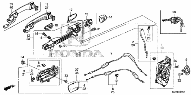 Front Door Locks - Outer Handle for 2012 Honda CR-V #0