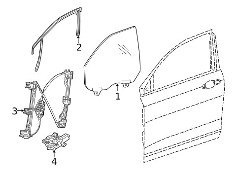 Glass - Front Door for 2016 Chrysler 200 #0