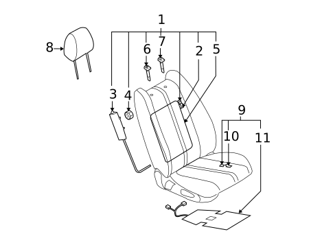 Front Seat Components for 2008 Mazda CX-9 #1