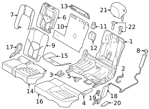 Rear Seat Components for 2018 Porsche Cayenne #0