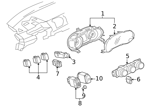 Cluster & Switches for 2014 Mitsubishi Lancer #1