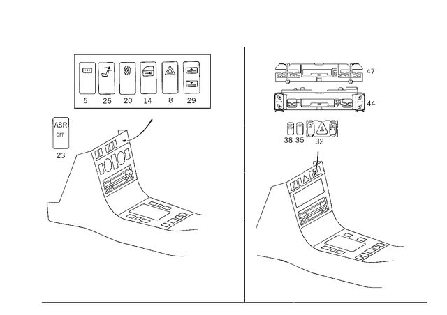 2028208010 - Electrical System: Switch for Mercedes-Benz: C220, C230, C280, C43 AMG Image image