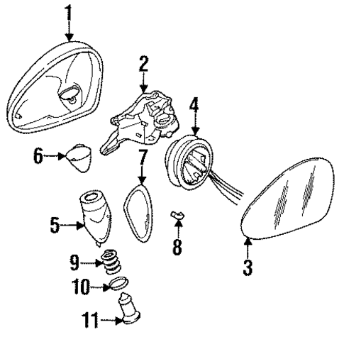 Outside Mirrors for 1996 Porsche 911 #0