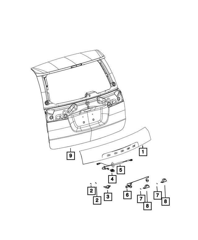 1SL16GW7AG - Electrical: Liftgate Handle for Mopar Image image