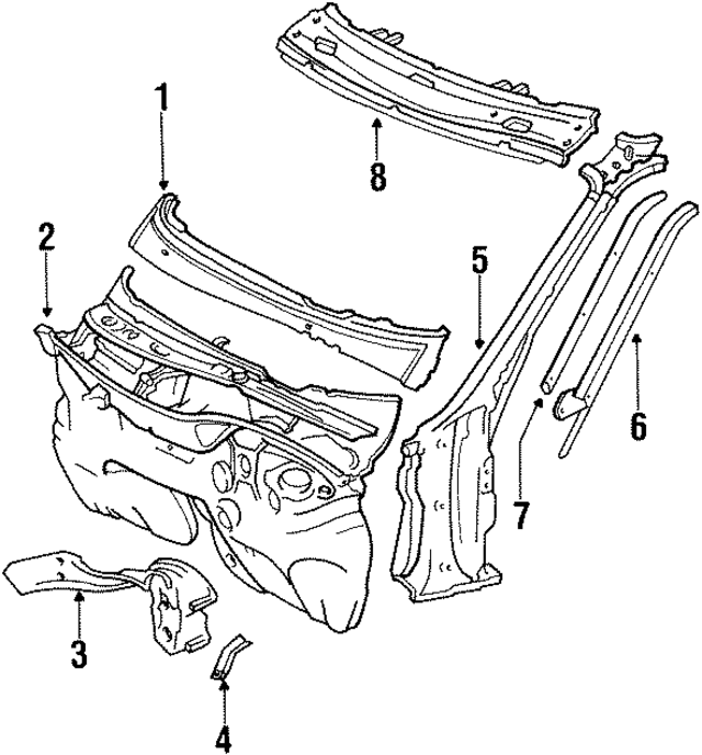 1266200686 - Body: Cowl Top Panel for Mercedes-Benz Image
