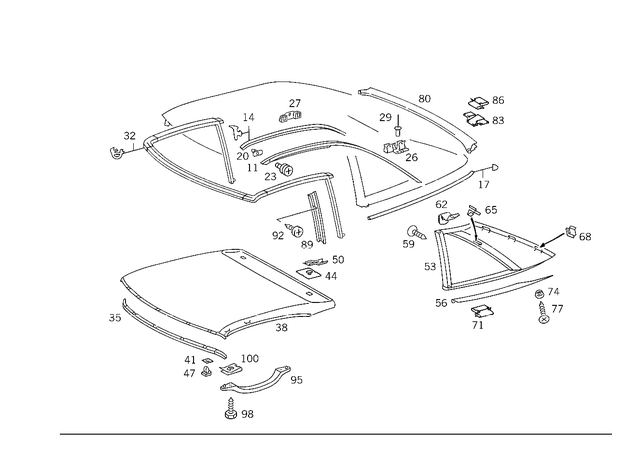 1297901484 - Hardtop: Trim Bar for Mercedes-Benz Image image