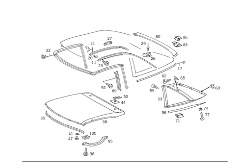 Hardtop Attachment Parts for 1993 Mercedes-Benz 600SL #1