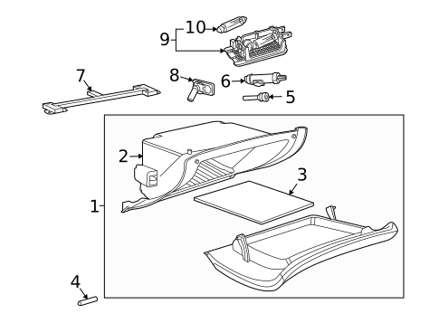 Glove Box for 2010 Saab 9-3X #0