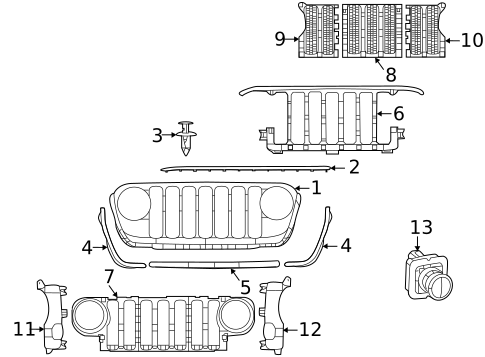 Grille for 2021 Jeep Wrangler #0