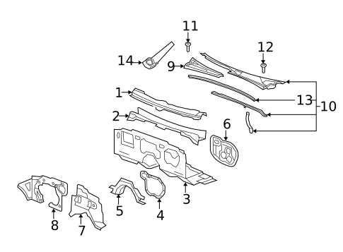 Cowl for 2012 Cadillac CTS #0
