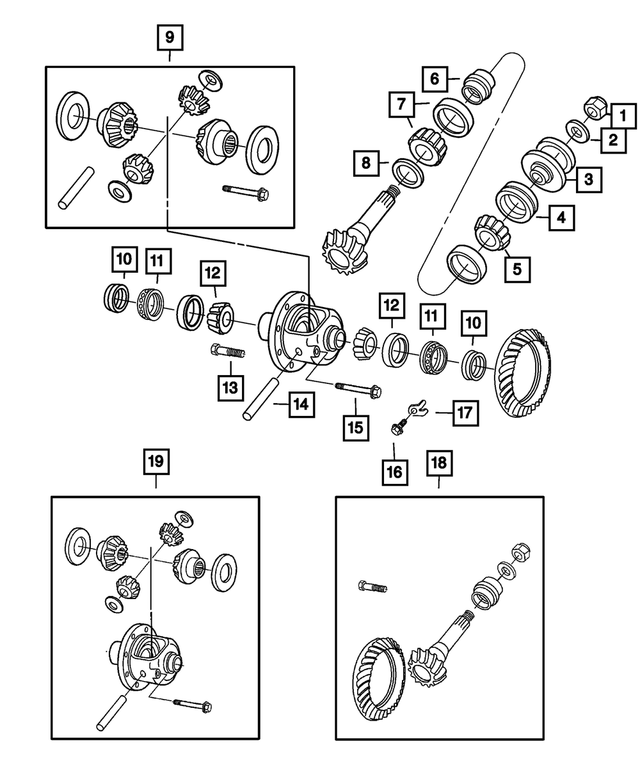 68214643AA - Front Axle; American Axle 235 MM Dual Rear Wheel; Differential and Drive Line: Pinion Flange for Mopar Image image