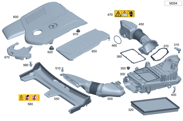 2540906900 - Engine Compartment Lining/Air Intake: Damping Air Filter for Mercedes-Benz Image image