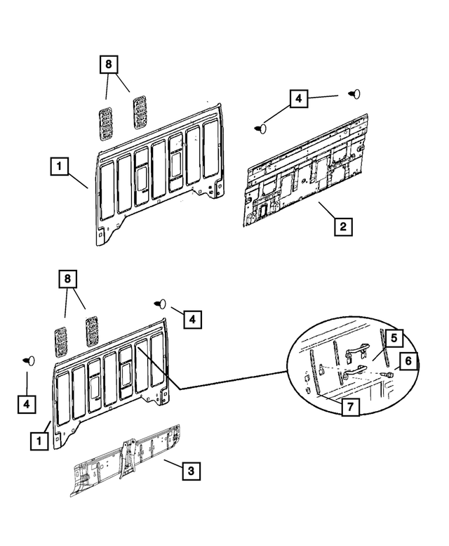 55112094AB - Body Sheet Metal Except Doors: Cab Back Reinforcement for Mopar Image