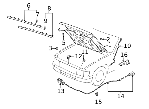Hood & Components for 1997 Nissan Pathfinder #0
