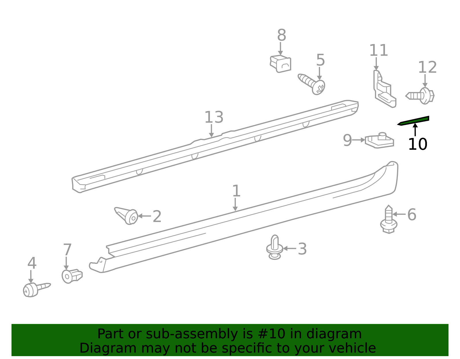 75865-07010 - Rocker Panel Molding Trim Insert 2013-2016 Toyota Avalon ...