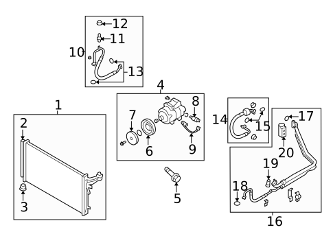 Condenser, Compressor & Lines for 2015 Hyundai Genesis #0