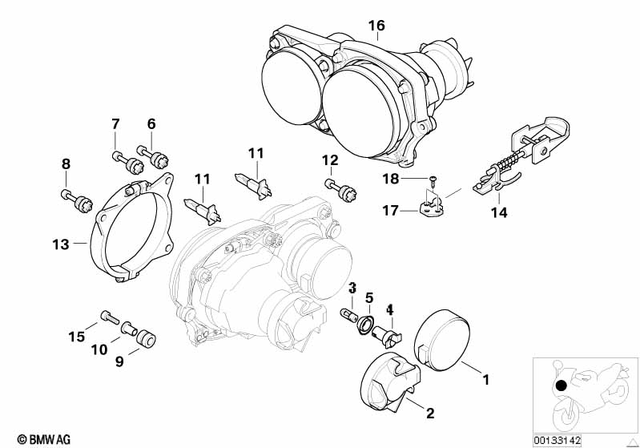 63122306967 - Lights: Covering Cap High Beam -  for BMW-Motorrad Image