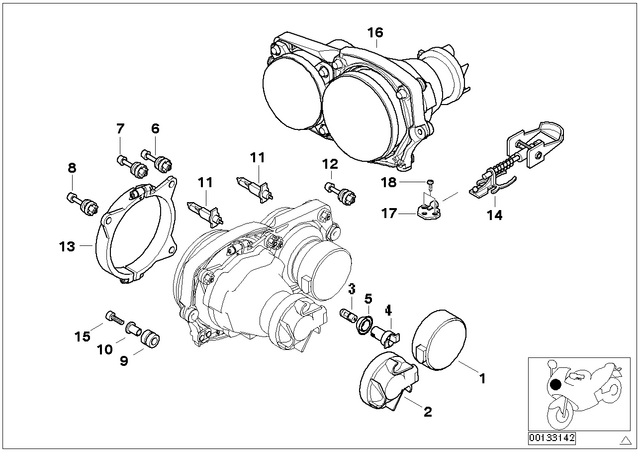 63122350614 - : Head Light Vertical Aim Control for BMW-Motorrad Image