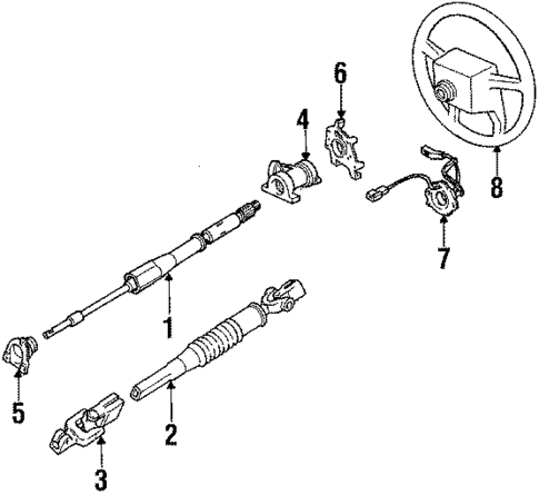 Steering Column & Wheel for 1991 Volvo 780 #0