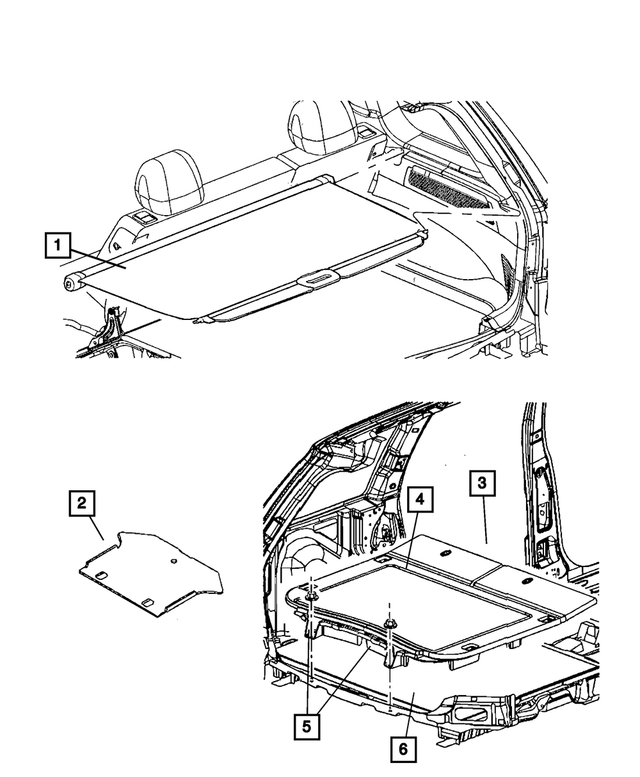 « 5HS38BD1AA – Interior Trim : Compartiment De Chargement Couvercle pour Mopar Image »