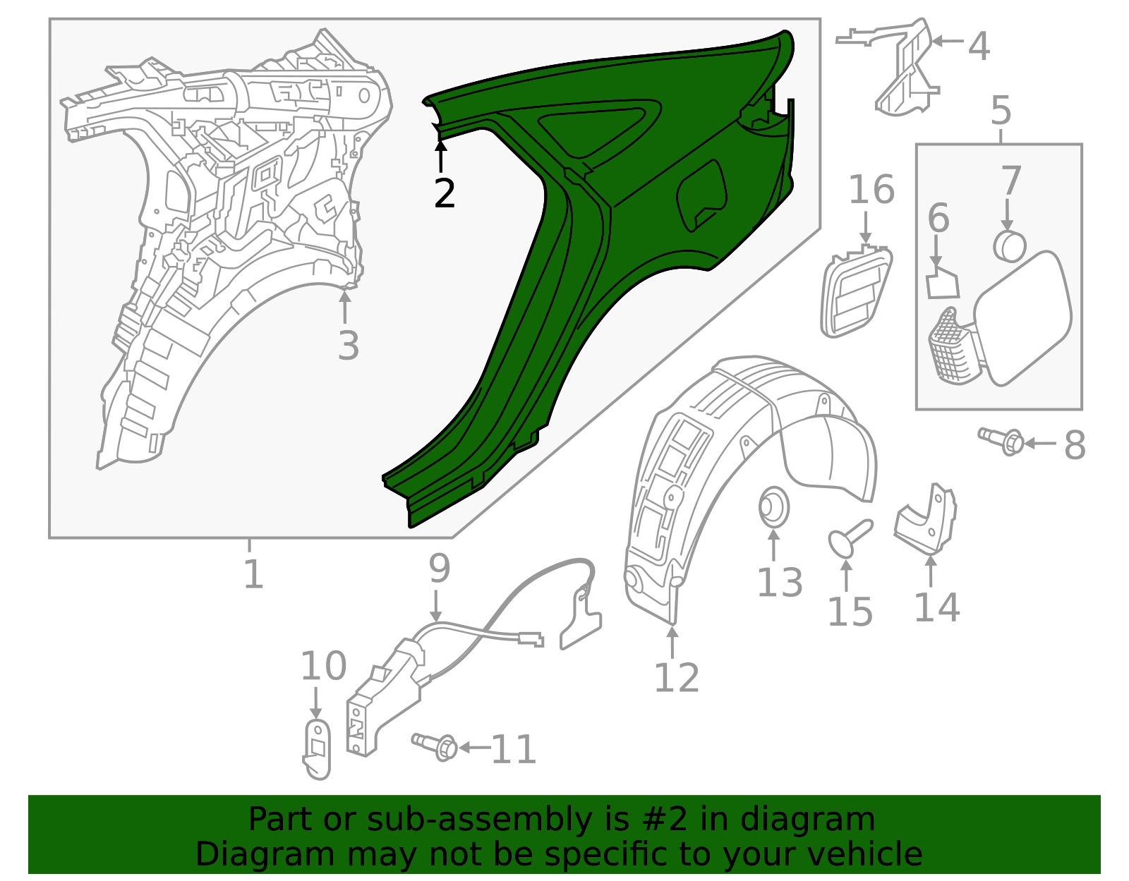 2016-2019 Hyundai Sonata Quarter Panel 71504-C1C00 | OEM Parts Online