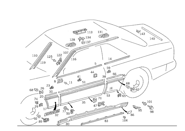 1246981080 - : Trim Bar for Mercedes-Benz Image