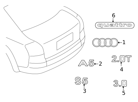 Exterior Trim - Trunk for 2010 Audi S5 #0