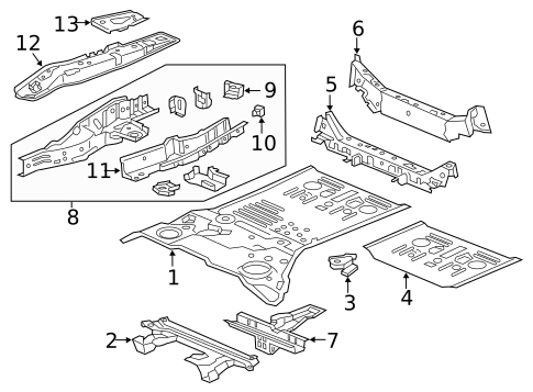 Rear Floor & Rails for 2023 Acura RDX #0