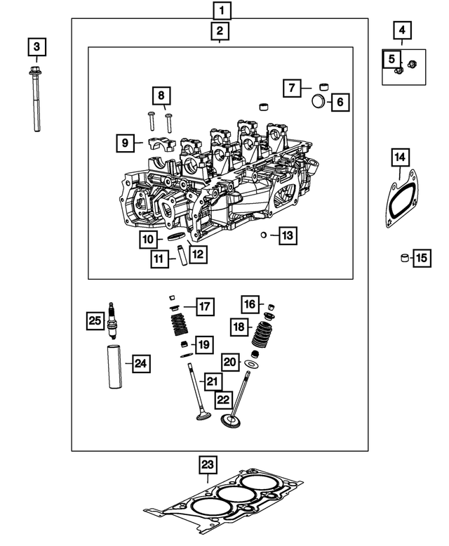 R3620112AA - 3.6L Gas; Engine: Cylinder Head, Right Side, Remanufactured for Mopar Image image