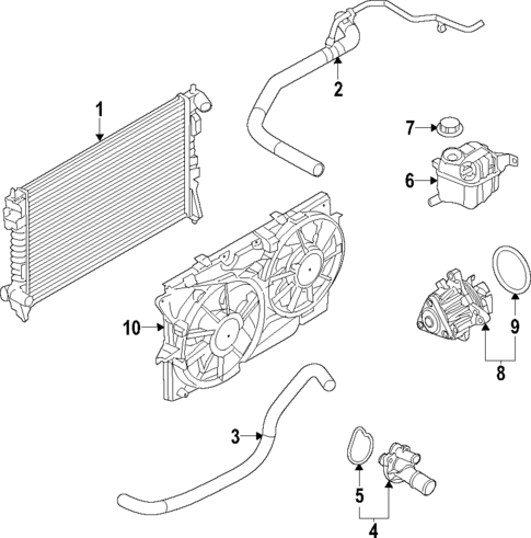 Radiator & Components for 2014 Ford Special Service Police Sedan #1