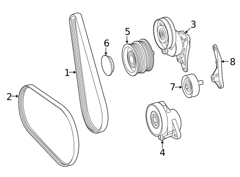 Belts & Pulleys for 2006 Mercedes-Benz CL55 AMG #0