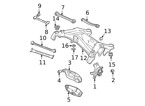 Rear Suspension for 2003 Mercedes-Benz C32 AMG #0