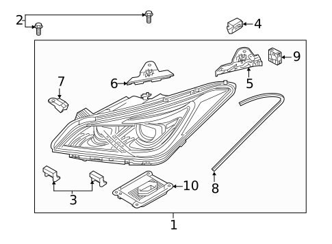 Headlamp Components for 2018 Genesis G80 #1