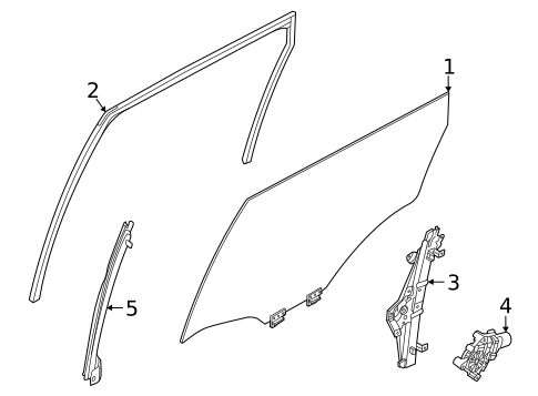 Glass - Rear Door for 2022 INFINITI QX60 #0