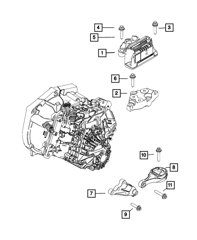 68439614AA - 948TE; 9-Speed; Automatic Transmission: Engine Mount Isolator for Mopar Image
