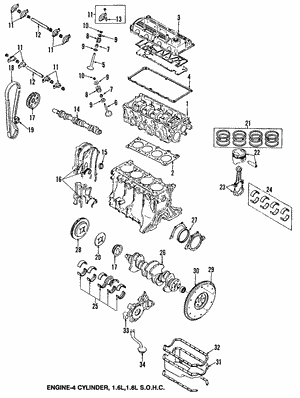 パーツ Mazda DOHC 16-VALVE Engine Parts for 1992 Mazda 323 | Palladino Mazda Parts