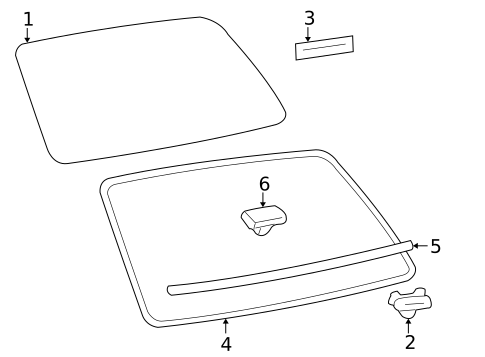 Glass & Hardware - Back for 2004 Hyundai XG350 #0
