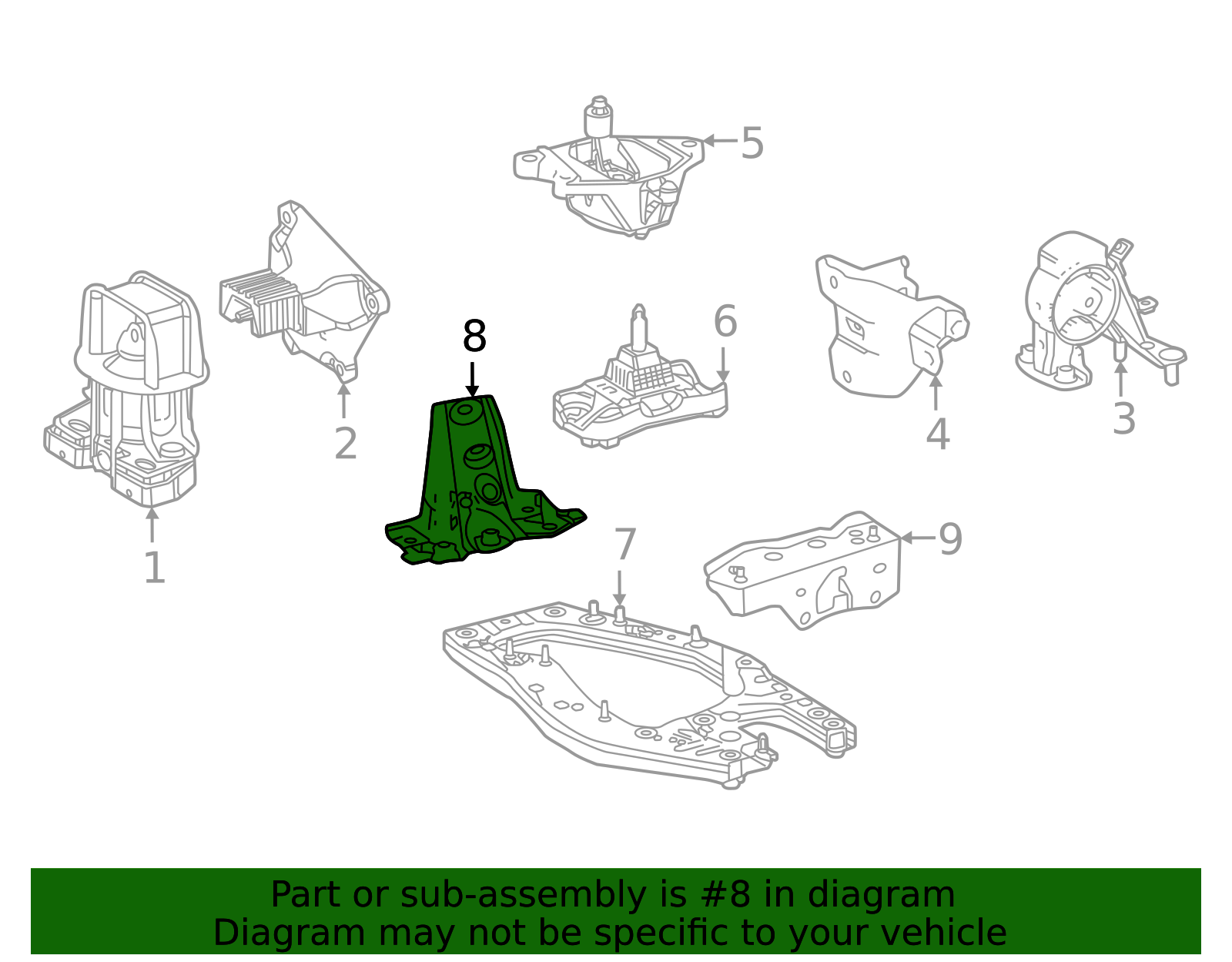 2016-2020 Toyota Mirai Engine Mount Cross-Member Bracket 51025-62010 ...