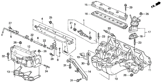 Intake Manifold (2.2L) for 1997 Honda Odyssey #0