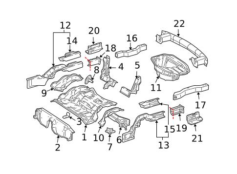 Rear Floor & Rails for 2006 Mercedes-Benz CLK350 #0