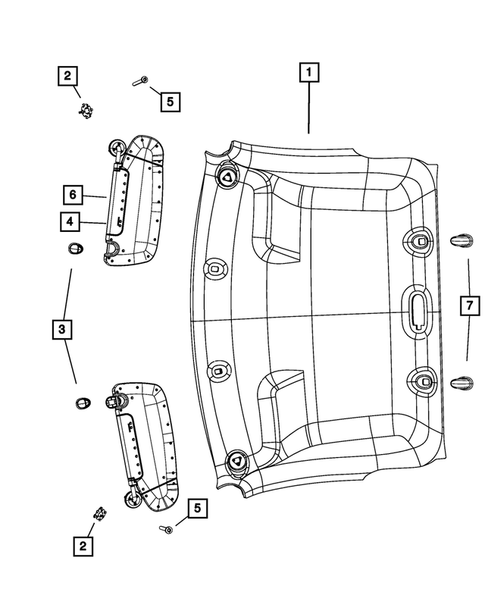 Headliners-Visors-Assist Straps for 2014 Ram 3500 #1