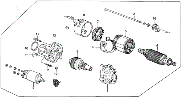 Starter Motor (Mitsuba) for 1988 Acura Integra #0