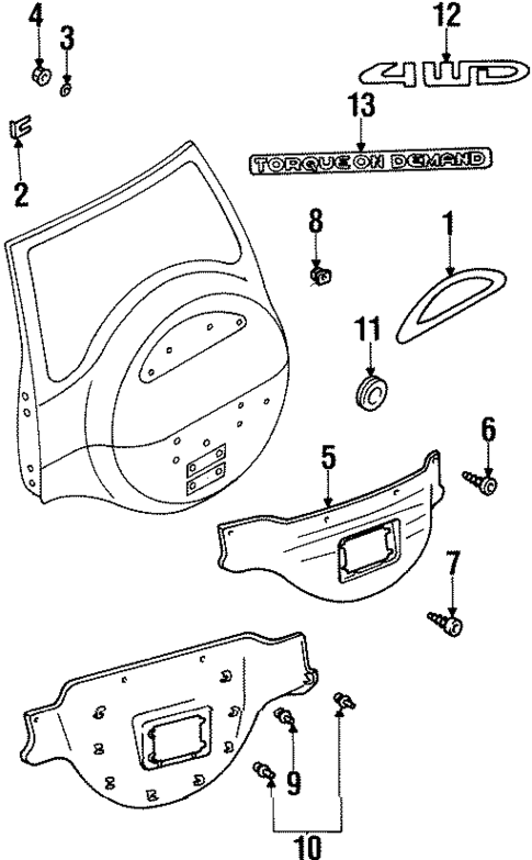 Exterior Trim - Tail Gate for 1999 Isuzu VehiCROSS #0