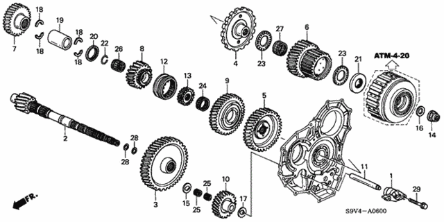 AT Countershaft (-'05) for 2005 Honda Pilot #0
