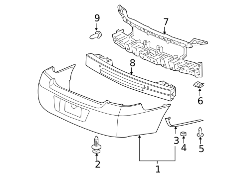Bumper & Components - Rear for 2010 Chevrolet Impala #0