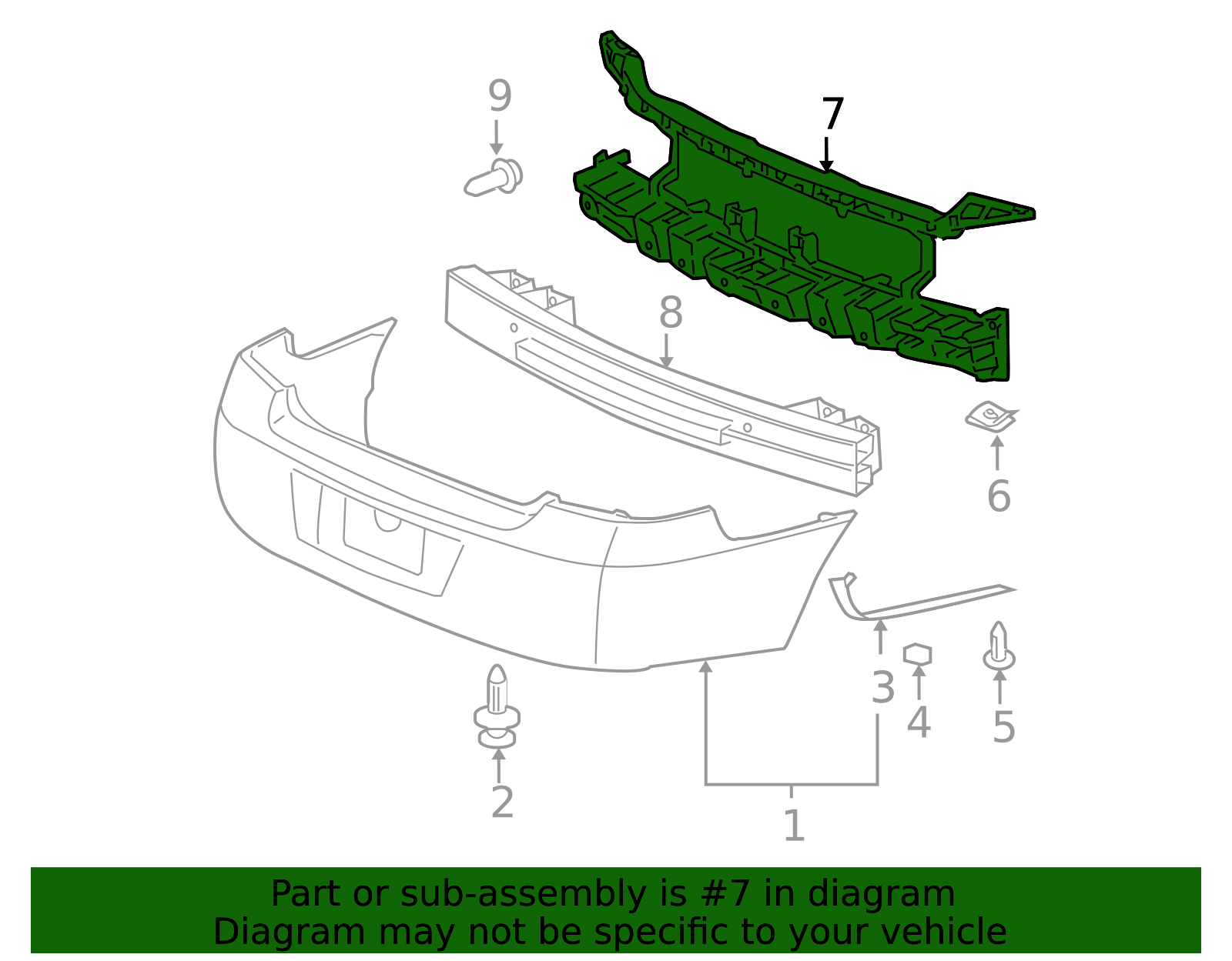 2006-2016 Chevrolet Rear Bumper Energy Absorber 20759789 | TascaParts.com
