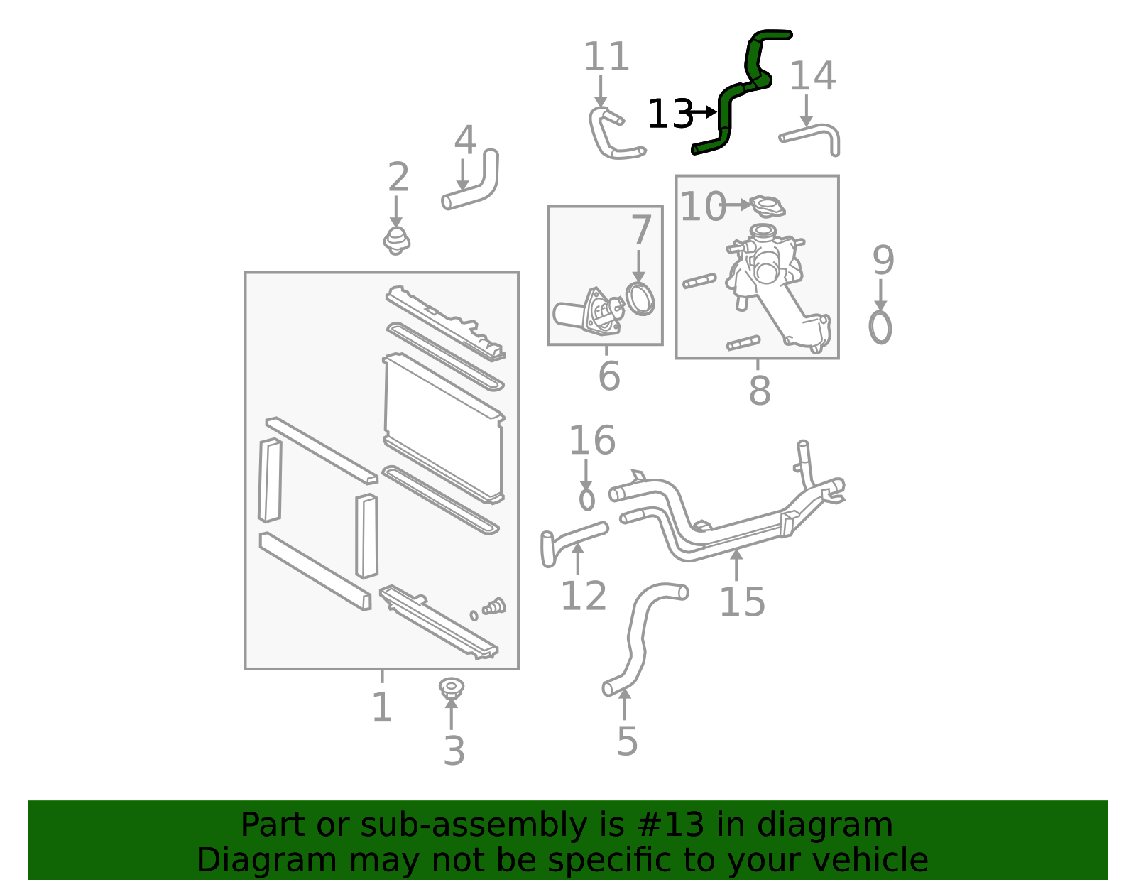 2006-2018 Lexus Engine Coolant Hose 16264-31120 | OEM Parts Online