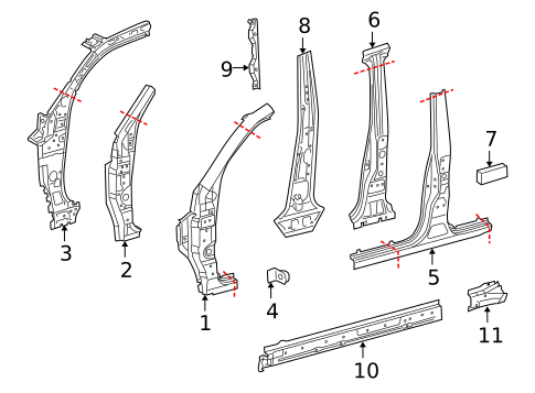 Hinge Pillar for 2008 Lexus LX570 #0