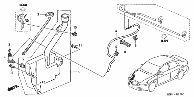 Windshield Washer (1) for 2004 Acura TL #0